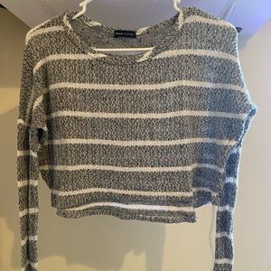 Gray stripped sweater